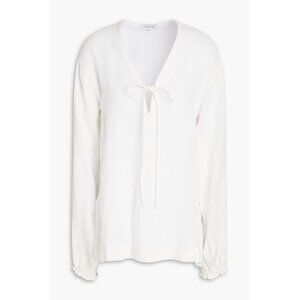 NWT! Fil De Vie "Essaouira" Linen Blouse in Ivory, size XS.